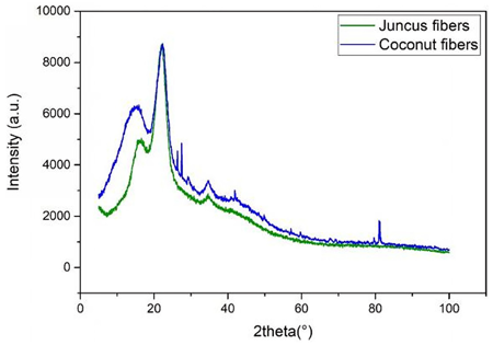 Mineralogical composition of coconut and juncus fibers.